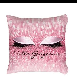 Set of 2 Pink Glitter Accent Pillow Covers